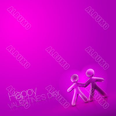 Happy Valentine`s Day Illustrated Couple VII