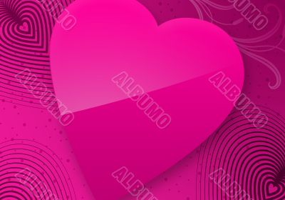 Pink Valentine`s Day Illustrated Heart