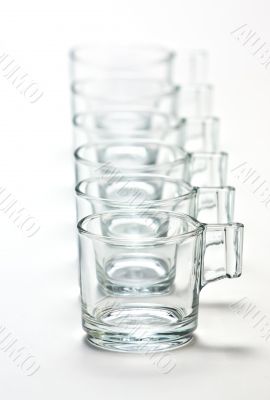 Empty transparent  mugs