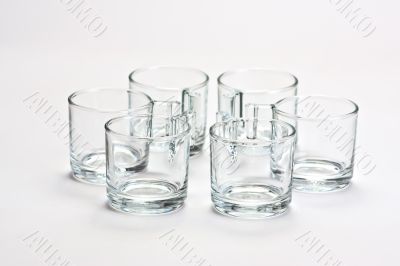Empty transparent  mugs