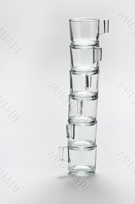 Empty transparent  mugs