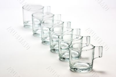 Empty transparent  mugs