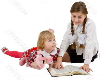 Children reading book