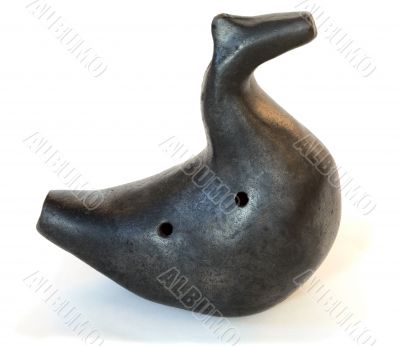 Ancient rural ceramic penny whistle