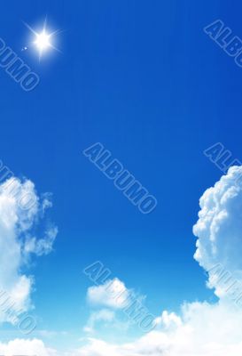 Blue sky and sun Blue sky and sun