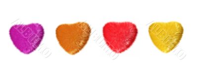 four fur hearts