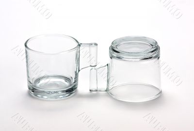 Empty transparent  mugs