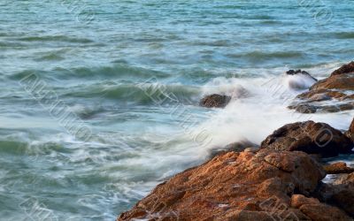 Stones on cold water