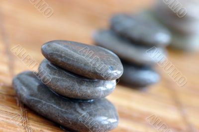 shiny zen stones with water