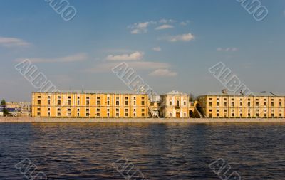 Yellow building in sunny day