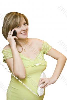 Pregnant phone talking