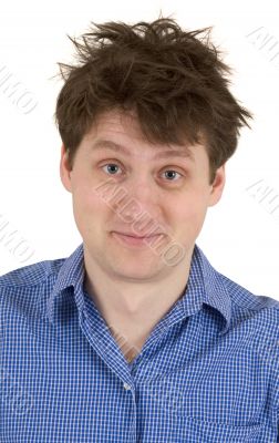 Male portrait with shaggy hair