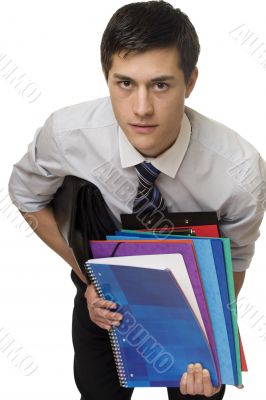 Student with documents