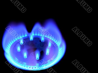 Natural gas, bringing warmly on a black background
