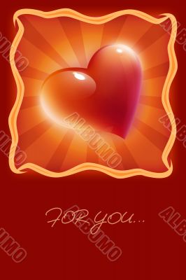 card with heart for valentine`s day card with heart for valentine`s day