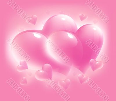 pink hearts for valentine day