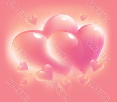 pink hearts for valentine day