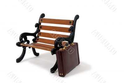 Briefcase and bench