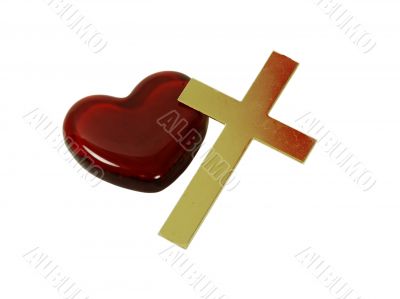 Golden cross and Heart