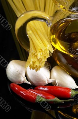 pasta garlic extra virgin olive oil and red chili pepper