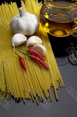 pasta garlic extra virgin olive oil and red chili pepper