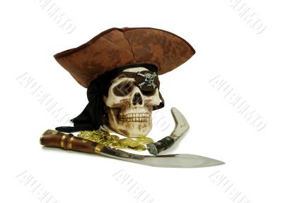 Pirate skull and booty
