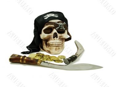 Pirate skull and booty