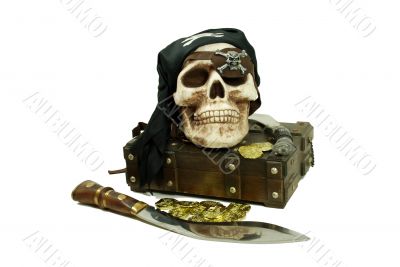 Pirate skull and booty