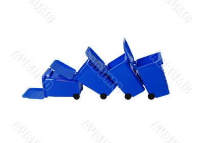 Fallen Recycling bins