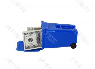 Money and Recycling bin