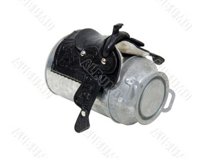 Saddle on milk tin