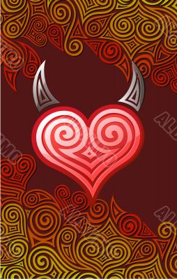 Heart with horns
