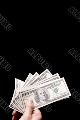 banknote on black closeup