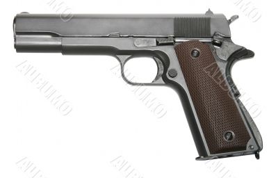 isolated modern firearm pistole gun