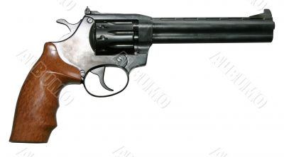 isolated modern revolver pistole gun