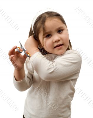 Child Cutting Their Own Hair