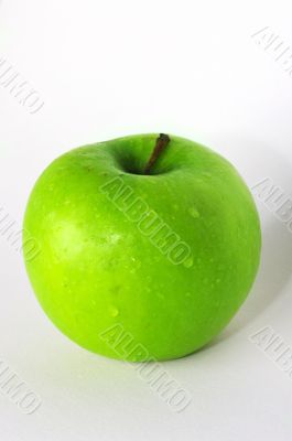 green apple on white background