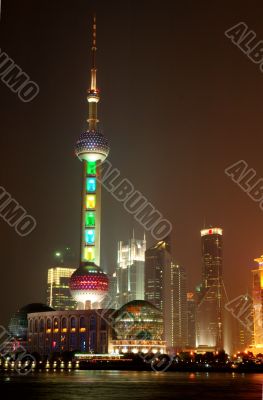 Panorama of Shanghai Pudong at night