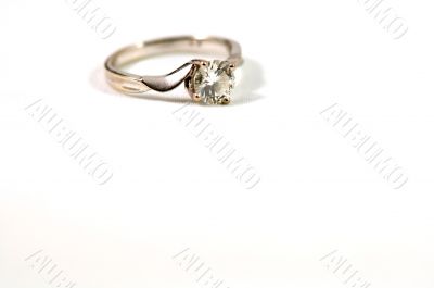 Crystal ring isolated over white