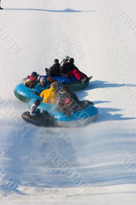 Winter tobogan procession