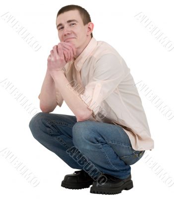 Young man isolated on white