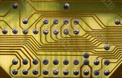 Close-up green circuitboard background