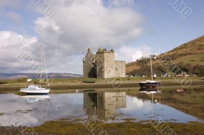 Castle at Lochranza in Scotland