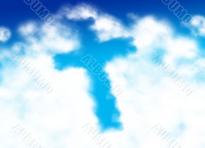 Cross shaped cloud
