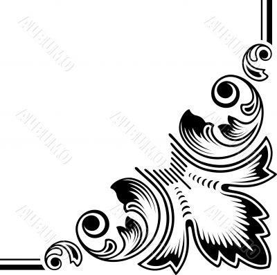 dingbat floral elements vectorized scroll design.