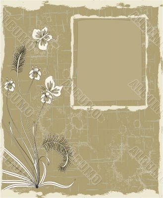 Vector grunge abstract floral background Vector grunge abstract floral background