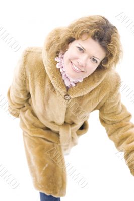 Portrait woman on white