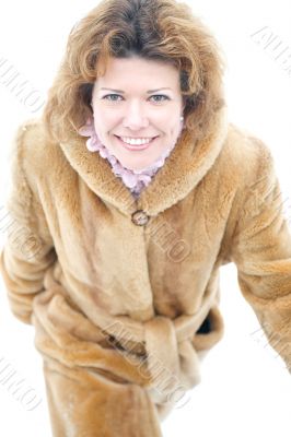 woman on white background