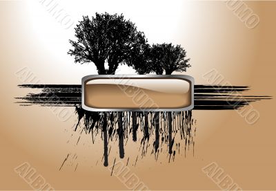 Vector tree and button Vector tree and button