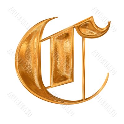 Golden pattern gothic letter C